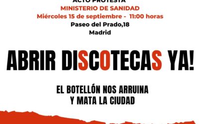 LA NOCHE MADRILEÑA PROTESTA CONTRA EL MINISTERIO DE SANIDAD