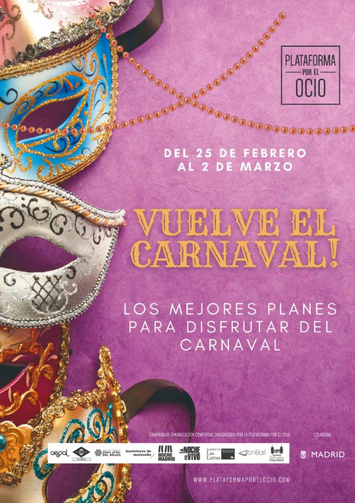 Cartel Carnaval Plataforma por el Ocio y Noche Madrid-1cb