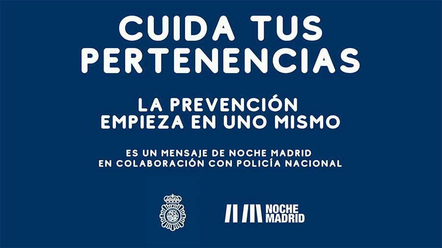 Cartel-Cuida tus pertenencias-Policía Nacional y Noche Madrid-1a